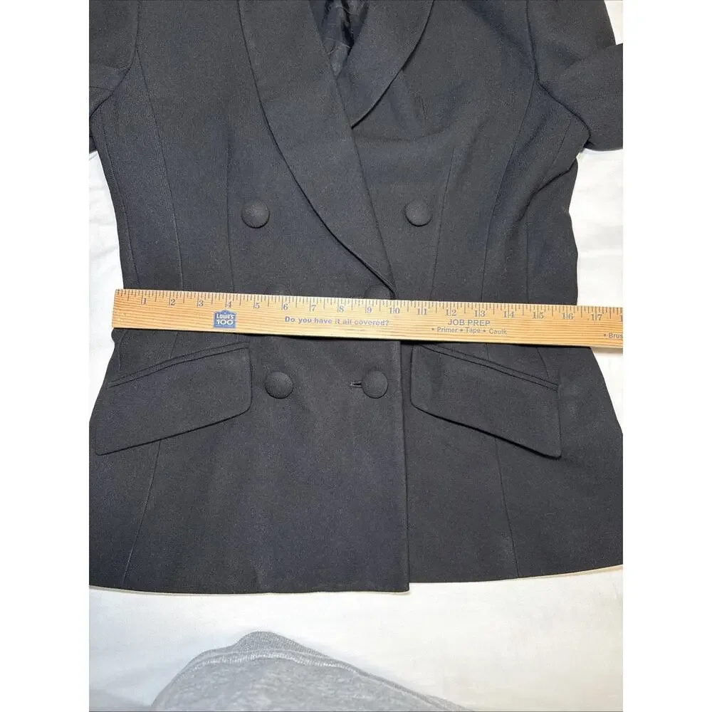 VTG Stirling Cooper Womens Black Blazer Double Breasted Jacket Chic Size 8 EUC - Picture 5 of 13
